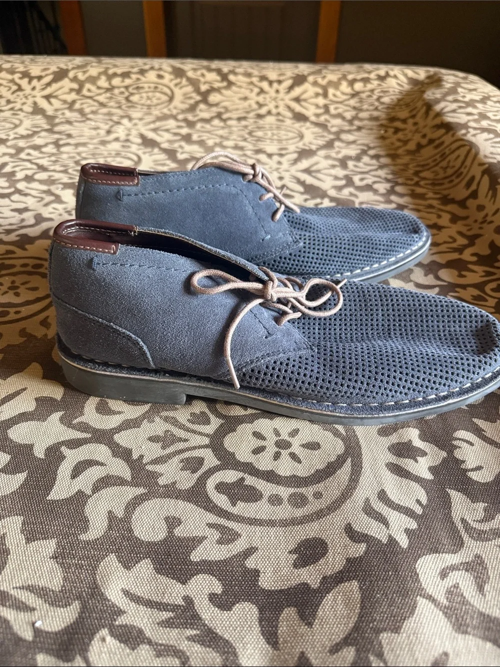 Reaction by Kenneth Cole Men's Blue Perforated Lace-Up Casual Shoes size 11